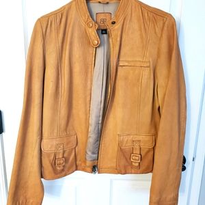 Butter-soft Dark Yellow/Camel Women Leather Jacket